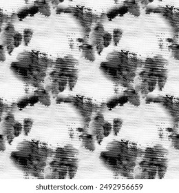 Smear Of Paint. Monochrome Fashion Print Texture. Grey Textile Print Design. Animal Wildlife Pattern. Seamless African. Smoke Animal Print Illustration. Tiger Texture.