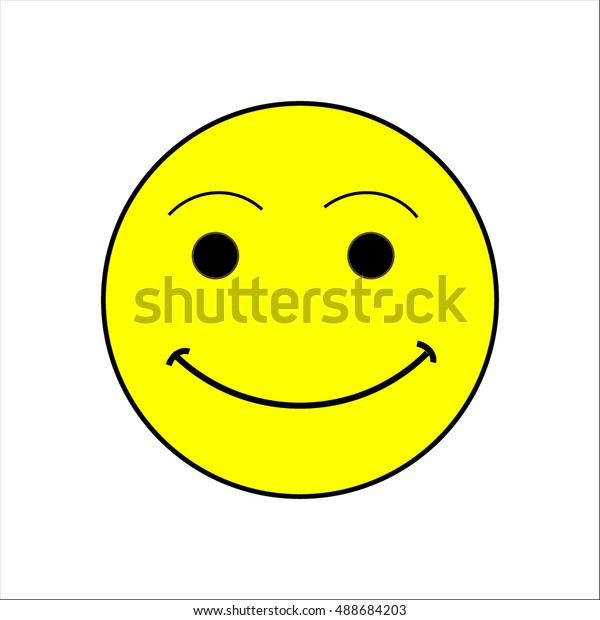 Smile Happiness Sign On White Background Stock Illustration 488684203