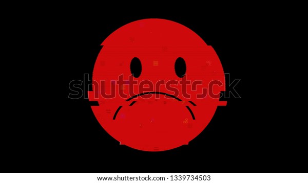 Smile Icon Representing Sad Red Face Stock Illustration 1339734503