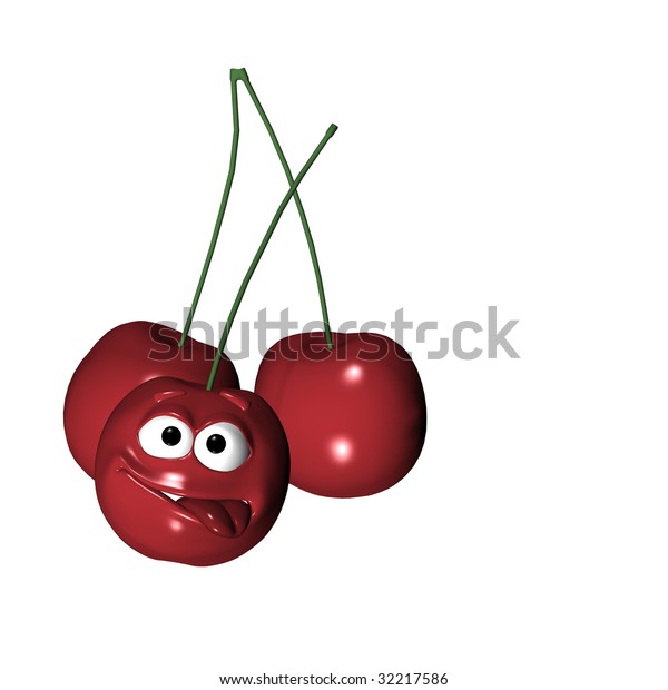 Smiley Cherry Isolated On White Background Stock Illustration Smiley Cherry Isolated On White Background Stock Illustration
