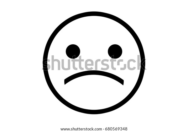 Smiley Face Sad White Background Stock Illustration 680569348