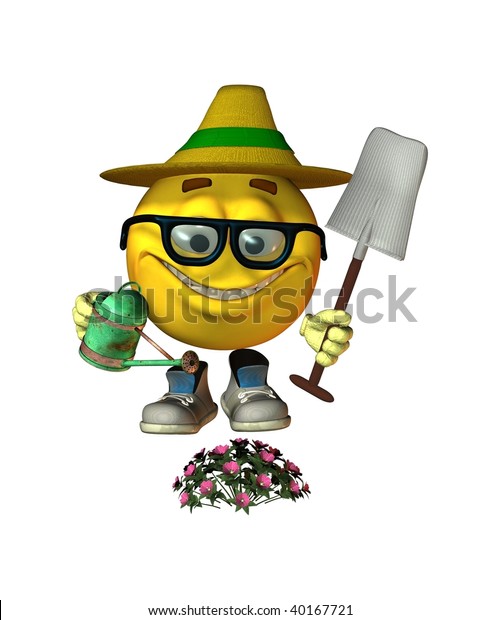 Smiley Gardener Stock Illustration 40167721