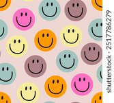 Smiley Seamless pattern Smiley face background 