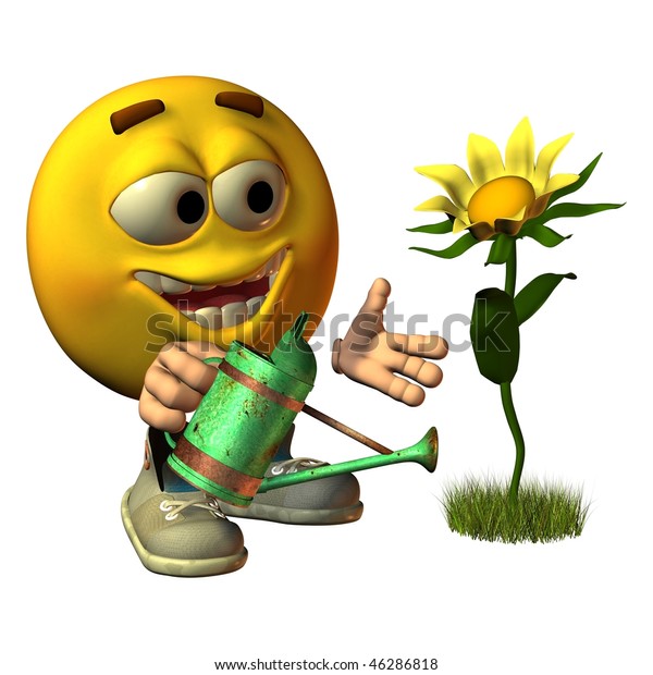 Smiley Sunflower Illustrations Clip Art Objects Stock Image