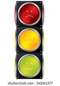 Smiley Traffic Light Design On White Stock Illustration 142061377 ...