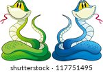 Smiling animation snake. two options. raster