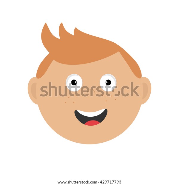 Smiling Boy Head Cute Cartoon Character Stock Illustration 429717793