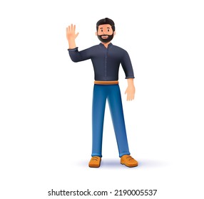 Smiling Businessman In Suit. Happy Man, Corporate Boss, CEO Or Salesman. Leader Success, Management Concept. 3d People Character Illustration. Cartoon Minimal Style. 3D Render Character