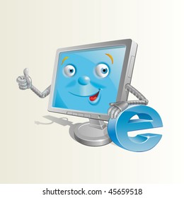 Smiling Computer Cartoon
