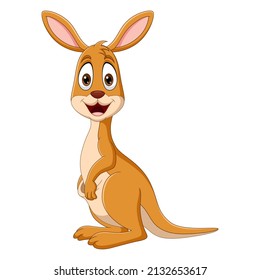 Smiling Kangaroo Isolated On White Background Stock Illustration ...