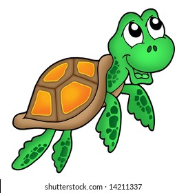 Vector Illustration Smiling Cartoon Turtle Stock Vector (royalty Free 