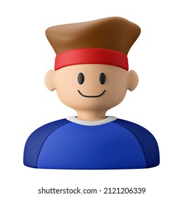 smiling male fitness centre member avatar 3d icon 3d illustration gym exercise theme