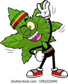 Smiling Marijuana Leaf Cartoon Character Does Stock Illustration ...