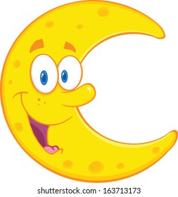 Smiling Moon Cartoon Mascot Character Vector Stock Vector (Royalty Free ...