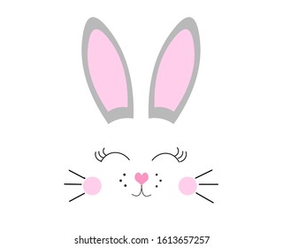 Smiling Muzzle Rabbit Nose Shape Heart Stock Illustration 1613657257 ...