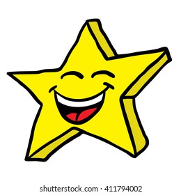 Smiling Star Cartoon Isolated On White Stock Illustration 411794002 ...