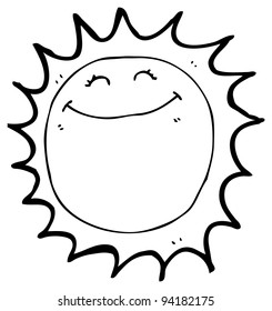 Smiling Sun Cartoon Raster Version Stock Illustration 94182175 ...