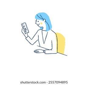 A smiling woman operating a smartphone - Powered by Shutterstock