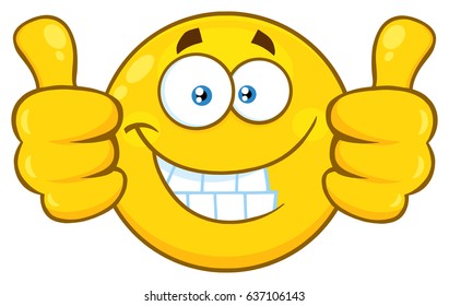 Smiling Yellow Cartoon Emoji Face Character Stock Vector (Royalty Free ...