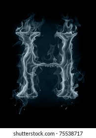 Smoke Font. Letter H