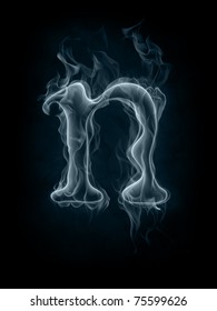 Smoke Font. Letter N