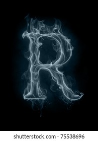 Smoke Font. Letter R