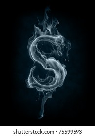 Smoke Font. Letter S