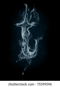 Smoke Font. Letter T