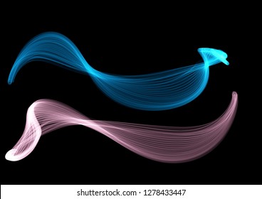 smoke line abstract frame background illustration, multicolored texture backdrop - Shutterstock ID 1278433447