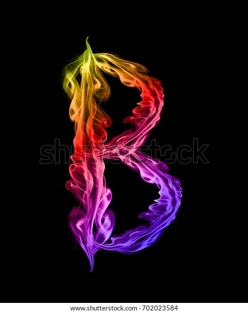 Smoke Rainbow Color Letter B Black Stock Illustration 702023584