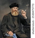 The Smoker (1866) painting in high resolution by Edouard Manet. Vintage smoking man art drawing, old illustration, man art print. Vintage artwork by Edouard Manet.