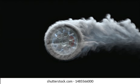 Smoking Car Wheel 3d Render