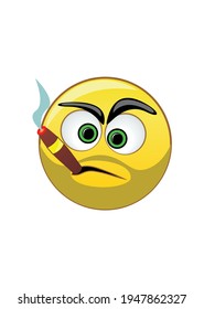 Smoking Emoticons Yellow Smoking Emoticons Stock Illustration ...