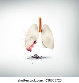 Smoking Kills Concept Design, Lungs Made Of Cigarette 