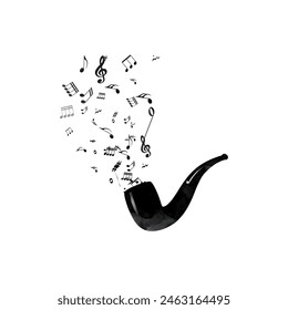 Smoking Pipe with Relax Music Icon Vector Design