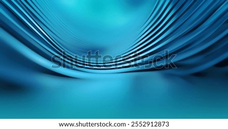 Smooth, flowing blue lines create an abstract backdrop that conveys a sense of calmness and tranquility, suitable for various business presentations.