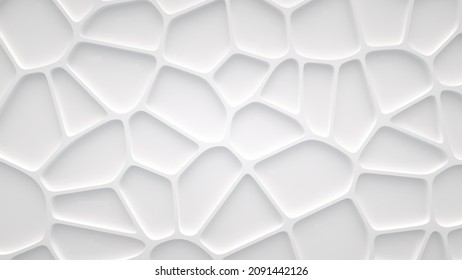 Smooth Fractal Noise Striped Elements On The Surface. Bright, Milky Background. 3d Render