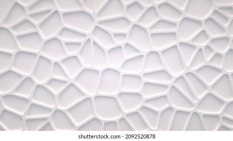 Smooth Fractal Noise Striped Elements On The Surface. Bright, Milky Background. 3d Render