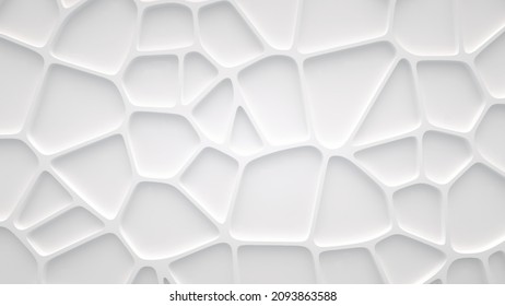 Smooth Fractal Noise Striped Elements On The Surface. Bright, Milky Background. 3d Render