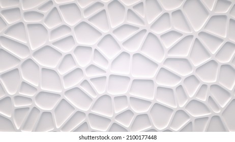 Smooth Fractal Noise Striped Elements On The Surface. Bright, Milky Background. 3d Render