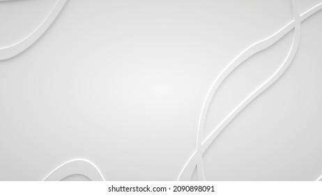 Smooth Fractal Noise Striped Waves On The Surface. Bright, Milky Background. 3d Render