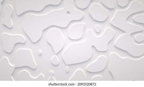 Smooth Fractal Noise Striped Waves On The Surface. Bright, Milky Background. 3d Render