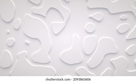 Smooth Fractal Noise Striped Waves On The Surface. Bright, Milky Background. 3d Render