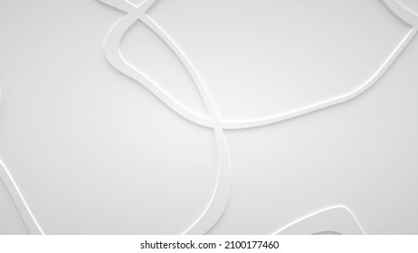 Smooth Fractal Noise Striped Waves On The Surface. Bright, Milky Background. 3d Render