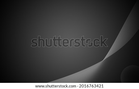 Smooth gradient background wave curve pattern black and white, gray