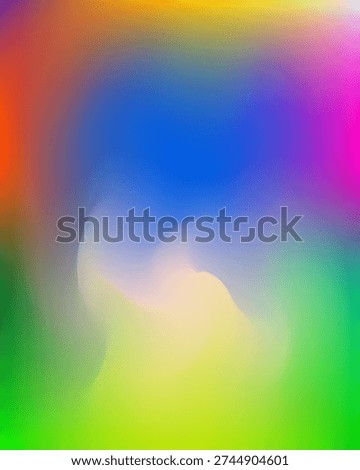 Smooth gradient blend of vibrant colors including orange blue yellow green and pink forms an...