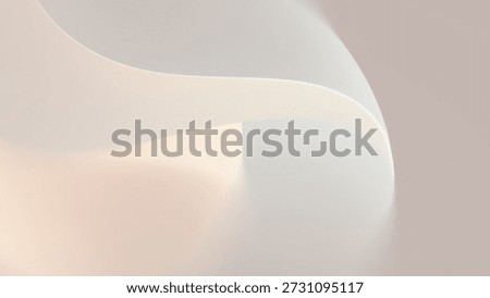 A smooth light beige background features soft curves and gentle shapes.