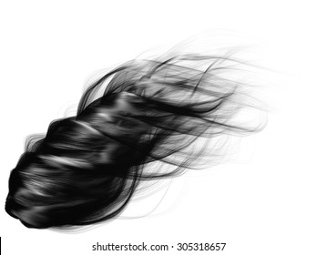 smooth lines abstract. (black hair)