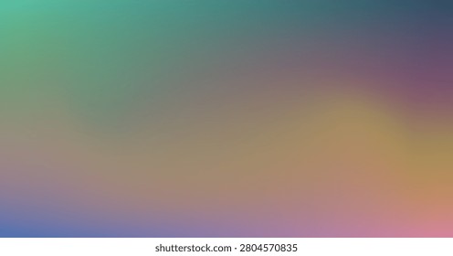 A smooth, soft gradient blending teal, tan, purple, and pink colors with a diffused,...