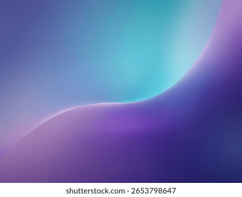 A smooth, subtle gradient transitions from a soft purple to a vibrant teal across the image, with a gentle curve creating a sense of depth and light.